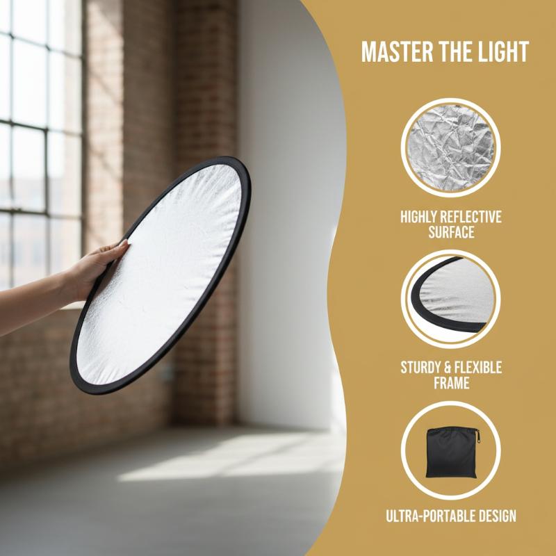 Reflector 5 In 1 - 5'i 1 Arada Yuvarlak Fotoğraf Reflektörü,